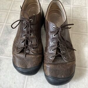 Keen  Oxfords Brown Leather Lace Up Shoes Men's Size 12 US 13008-SHTK GTS 0410